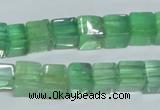 CFL339 15.5 inches 10*10mm cube natural green fluorite beads