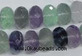 CFL341 15.5 inches 10*14mm faceted rondelle natural fluorite beads