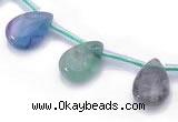 CFL35 8*12mm teardrop B grade natural fluorite beads Wholesale