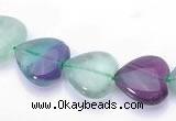 CFL40 12*12mm B grade heart natural fluorite gemstone beads