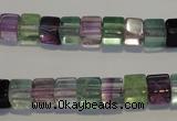 CFL488 15.5 inches 6*6mm cube natural fluorite beads