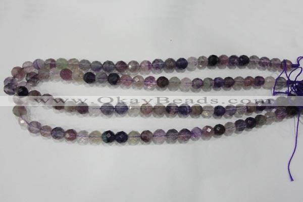 CFL500 15.5 inches 8mm faceted round fluorite beads wholesale