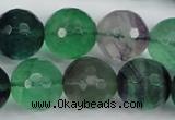 CFL57 15.5 inches 18mm faceted round AB grade natural fluorite beads