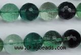 CFL65 15.5 inches 14mm faceted round A grade natural fluorite beads