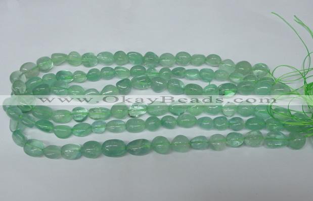 CFL655 15.5 inches 8*10mm - 9*13mm nuggets green fluorite beads