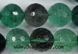 CFL67 15.5 inches 18mm faceted round A grade natural fluorite beads