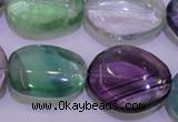 CFL724 15.5 inches 18*27mm nuggets natural fluorite beads wholesale