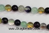 CFL751 15.5 inches 6mm round rainbow fluorite gemstone beads