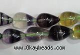 CFL766 15.5 inches 10*16mm teardrop rainbow fluorite gemstone beads