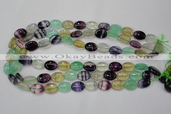 CFL775 15.5 inches 10*14mm oval rainbow fluorite gemstone beads