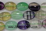 CFL777 15.5 inches 13*18mm oval rainbow fluorite gemstone beads