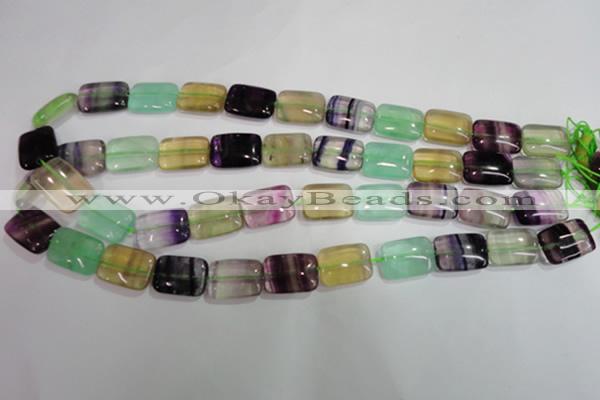 CFL795 15.5 inches 15*20mm rectangle rainbow fluorite gemstone beads