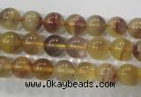 CFL802 15.5 inches 8mm round yellow fluorite gemstone beads