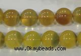 CFL804 15.5 inches 12mm round yellow fluorite gemstone beads