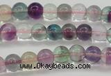 CFL902 15.5 inches 6mm round rainbow fluorite gemstone beads