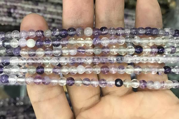 CFL910 15.5 inches 4mm round purple fluorite beads wholesale