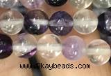 CFL911 15.5 inches 6mm round purple fluorite beads wholesale