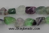 CFL951 15.5 inches 9*12mm nuggets natural fluorite beads wholesale