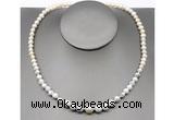 CFN104 potato white freshwater pearl & white howlite necklace, 16 - 24 inches