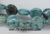 CFS107 15.5 inches 12mm flat round blue feldspar gemstone beads