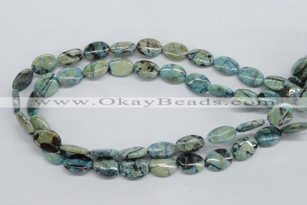 CFS111 15.5 inches 13*18mm oval blue feldspar gemstone beads