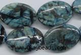 CFS113 15.5 inches 18*25mm oval blue feldspar gemstone beads