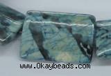 CFS118 15.5 inches 25*35mm rectangle dyed blue feldspar gemstone beads