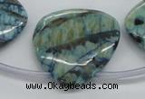 CFS119 30*30mm top-drilled triangle blue feldspar gemstone beads