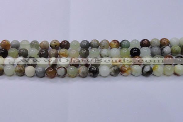 CFW12 15.5 inches 8mm round flower jade beads wholesale