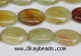 CFW127 15.5 inches 13*18mm flat oval flower jade gemstone beads