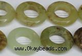 CFW168 15.5 inches 22mm donut flower jade gemstone beads