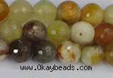 CFW212 15.5 inches 8mm faceted round flower jade beads