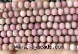 CFW36 15.5 inches 6mm round matte pink wooden jasper beads