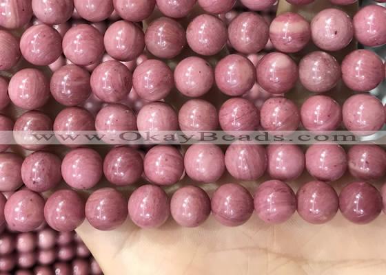 CFW53 15.5 inches 10mm round natural pink wooden jasper beads