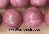 CFW54 15.5 inches 12mm round natural pink wooden jasper beads