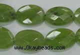 CGA103 15.5 inches 15*20mm faceted oval natural green garnet beads