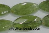 CGA104 15.5 inches 15*30mm faceted oval natural green garnet beads