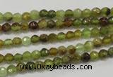 CGA122 15.5 inches 4mm faceted round natural green garnet beads