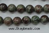 CGA304 15.5 inches 12mm round red green garnet gemstone beads