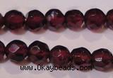 CGA361 14 inches 4mm faceted round natural red garnet beads wholesale