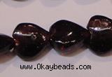 CGA393 15 inches 8*8mm heart natural red garnet beads wholesale