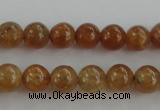 CGA501 15.5 inches 4mm round A grade yellow red garnet beads