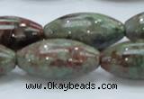 CGA57 15.5 inches 15*30mm rice red green garnet gemstone beads