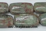 CGA64 15.5 inches 20*30mm rectangle red green garnet gemstone beads