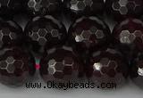 CGA665 15.5 inches 12mm faceted round red garnet beads wholesale