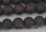 CGA672 15.5 inches 8mm round matte red garnet beads wholesale