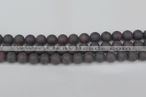 CGA674 15.5 inches 12mm round matte red garnet beads wholesale