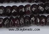 CGA678 15.5 inches 4*7mm faceted rondelle red garnet beads