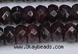 CGA679 15.5 inches 5*9mm faceted rondelle red garnet beads