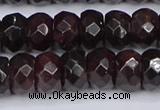 CGA680 15.5 inches 6*11mm faceted rondelle red garnet beads